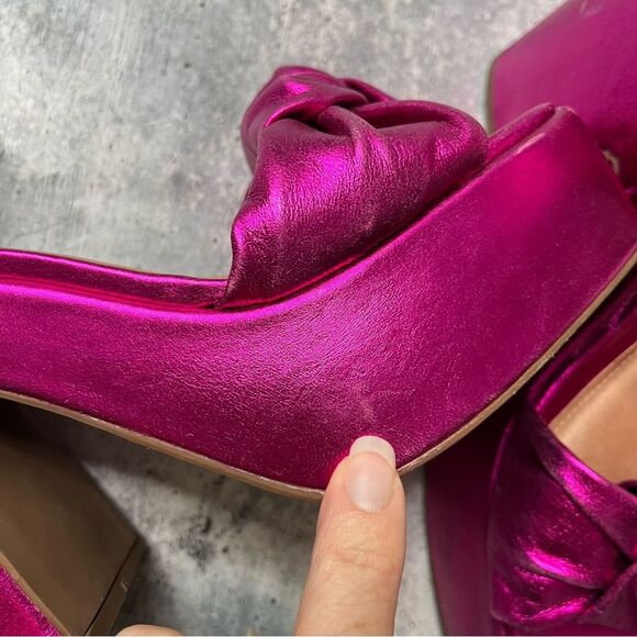 Intentionally Blank DaiDai Pink Metallic Platform Heels 37 - Picture 4 of 9